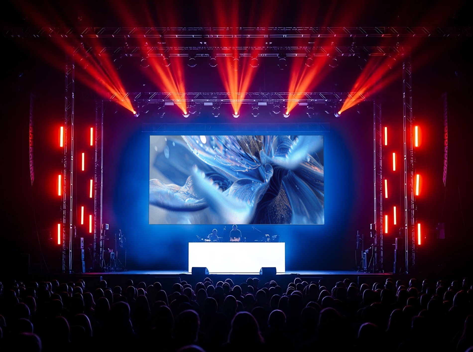 Rental screen on a stage, or an XR volume mid-shoot